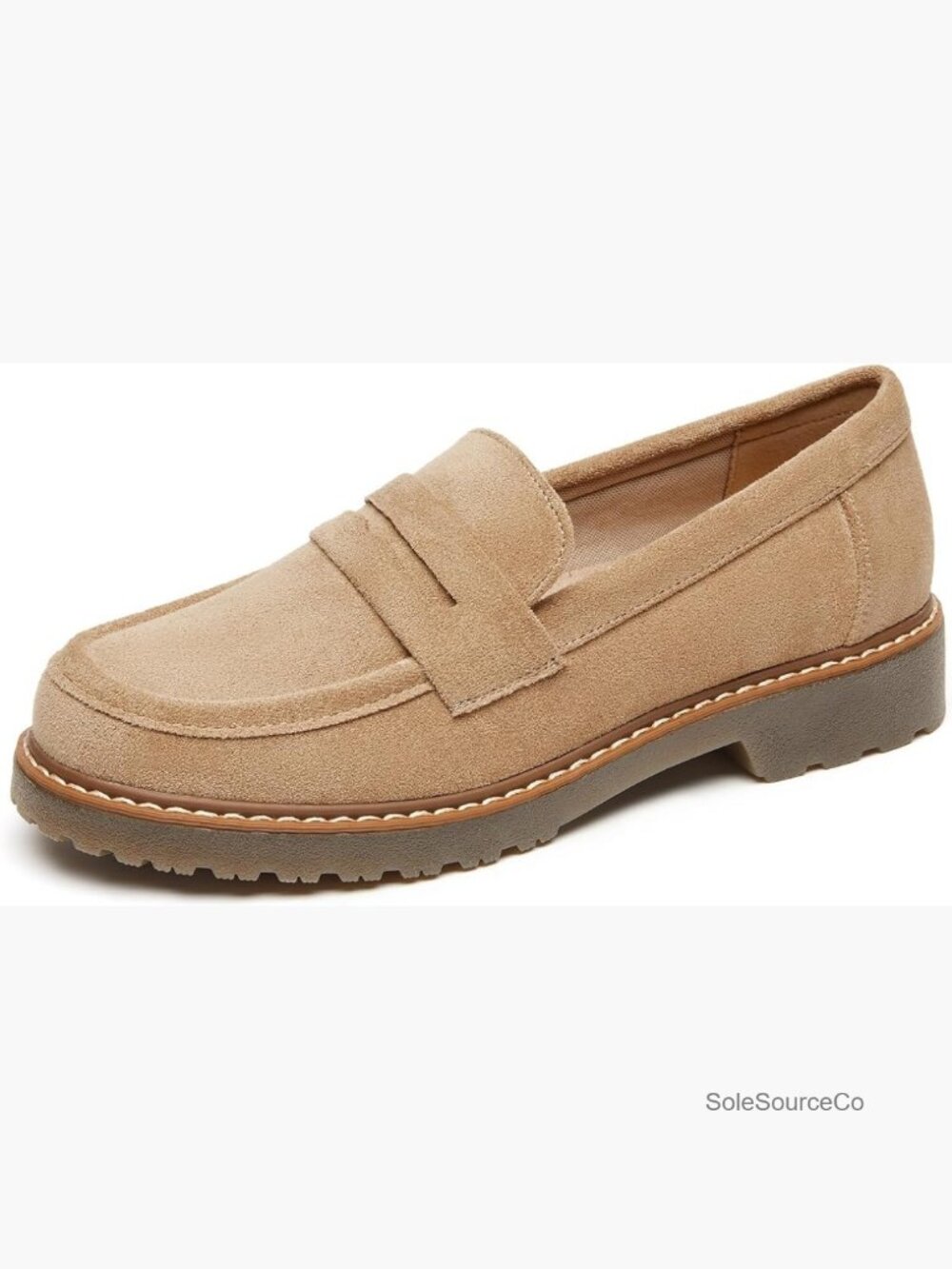 Chunky Platform Loafers Slip On Work Shoes Business Casual Comfortable Dressy